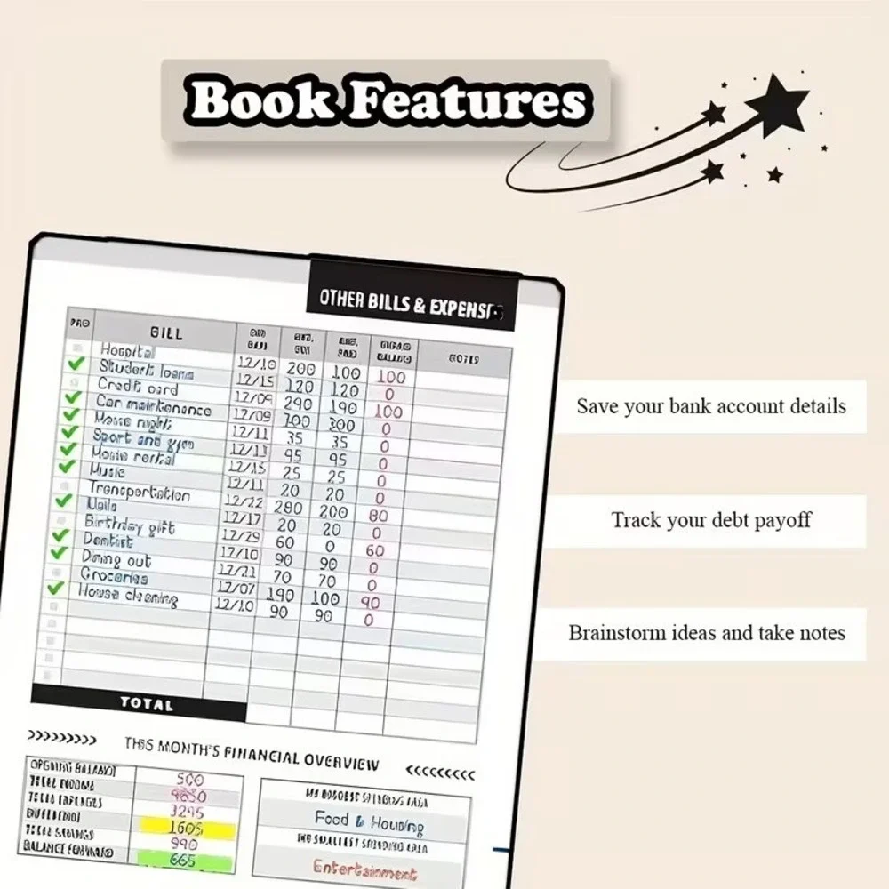 Set of 2 Monthly Bill Payment Checklist: Bill Tracker Notebook, The 4-Year Guide